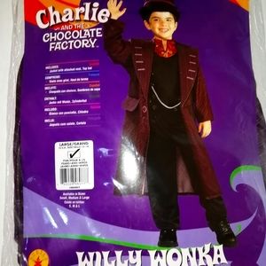 Willy Wonka, Charlie and the Chocolate Factory Child Costume Size Large NEW